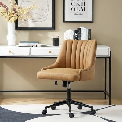 HULALA HOME Seamas Modern Swivel Office Chair with Tufted Back