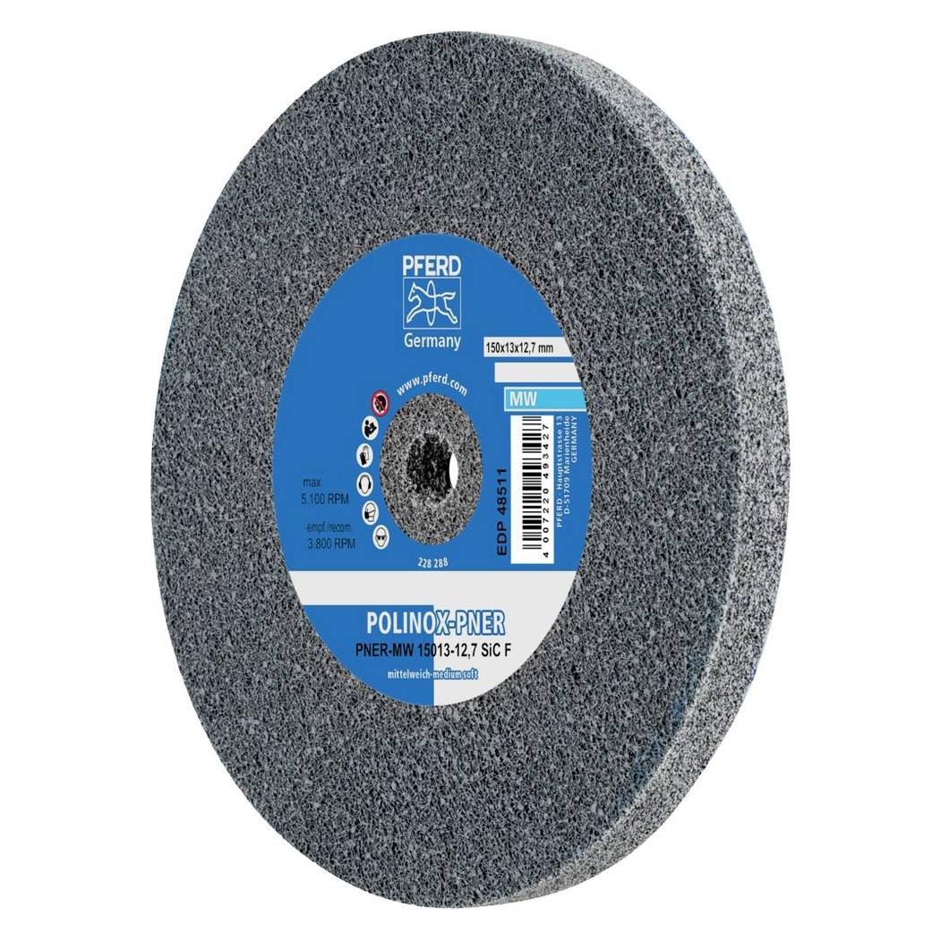 Pferd 47700200 POLINOX verpresstes Vlies-Rad PNER Ø 150x13 mm Bohrung-Ø 12,7 mm (47700200)