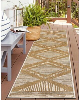 World Rug Gallery Contemporary Geometric Stripe Reversible Indoor / Outdoor Area Rug