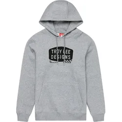 Troy Lee Designs Stamp, Kapuzenpullover - Hellgrau/Schwarz - L