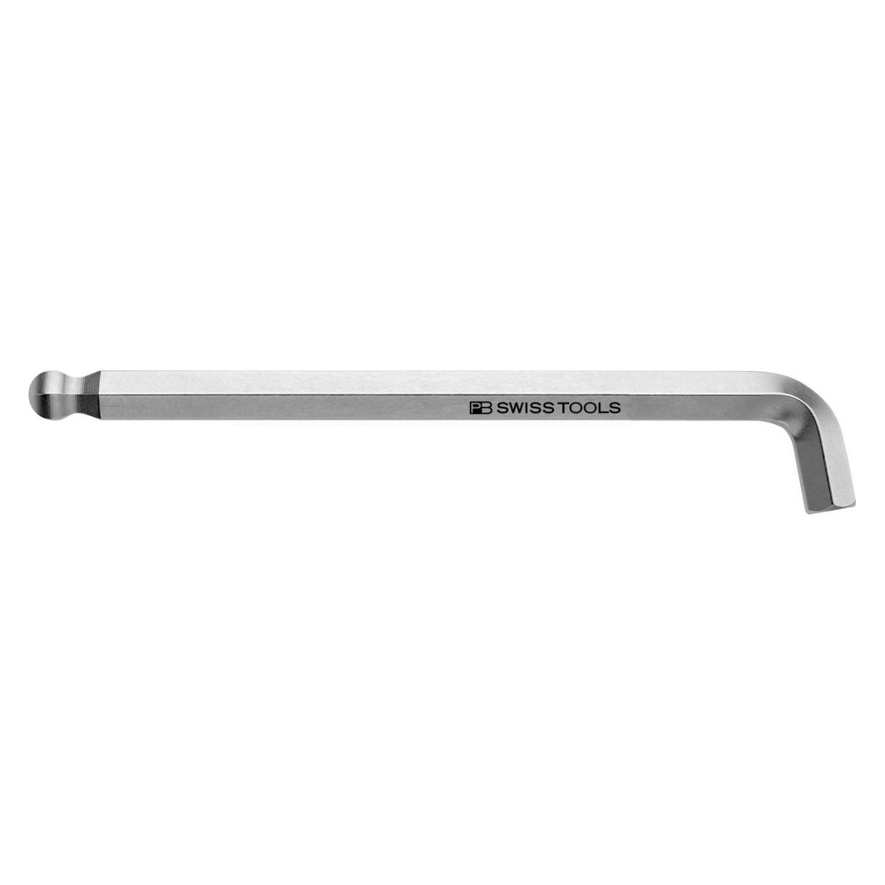 PB Swiss Tools 6-kant-Winkelschraubendreher, kurzer Schenkel, mit Kugelkopf verchromt (PB 2212.8 \26617)
