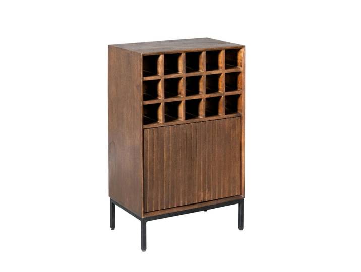 Meuble bar de salon en bois brun, 1 porte