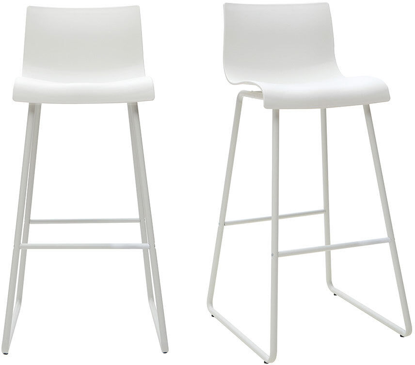 Miliboo Design-Barhocker Weiß 76 cm (2er-Set) ONA