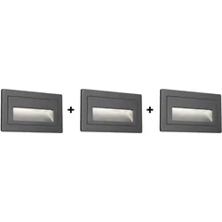 Paulmann, Gartenbeleuchtung, Aktions-Set 3er LED Aussenwandleuchte Long (30 lm, IP44)