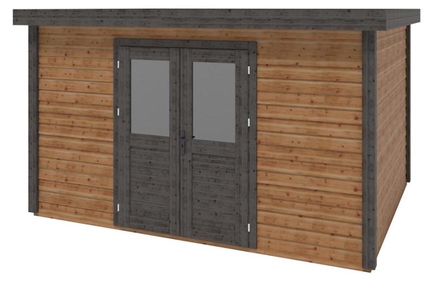 Gartenhaus, Gerätehaus Freya 4.09x3.09m - 12.64m2 - 28mm - Imprägniert