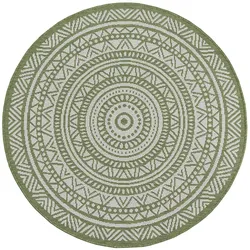 RUNDTEPPICH Orientalisch BORNO Polypropylen Grün 120 x 120 cm
