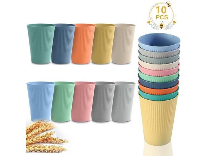 FELIXLEO Messbecher 10Stk Tassen Becher unzerbrechlich wiederverwendbar BPA frei 10 Farb, (40-St)
