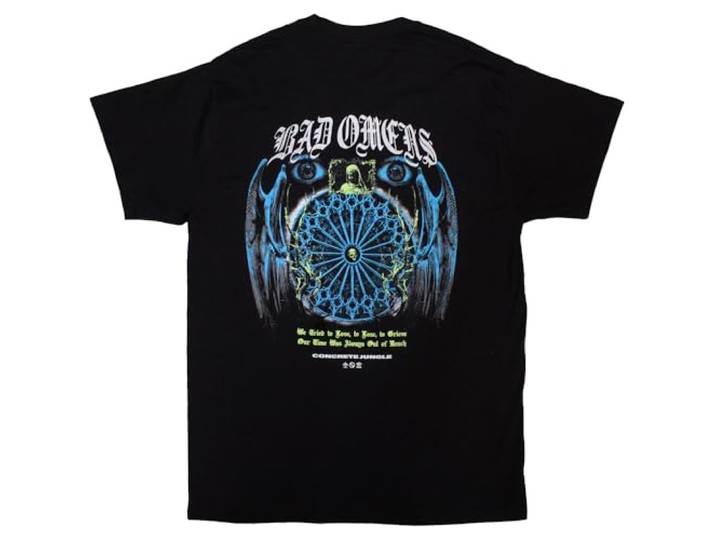Rock Off officially licensed products Bad Omens Gothic T-shirt, Zwart, M