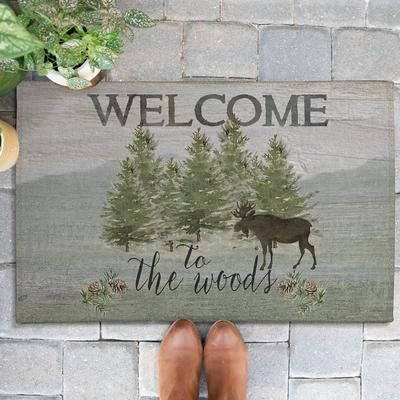 Laural Home Welcome to The Woods Outdoor Door Mat