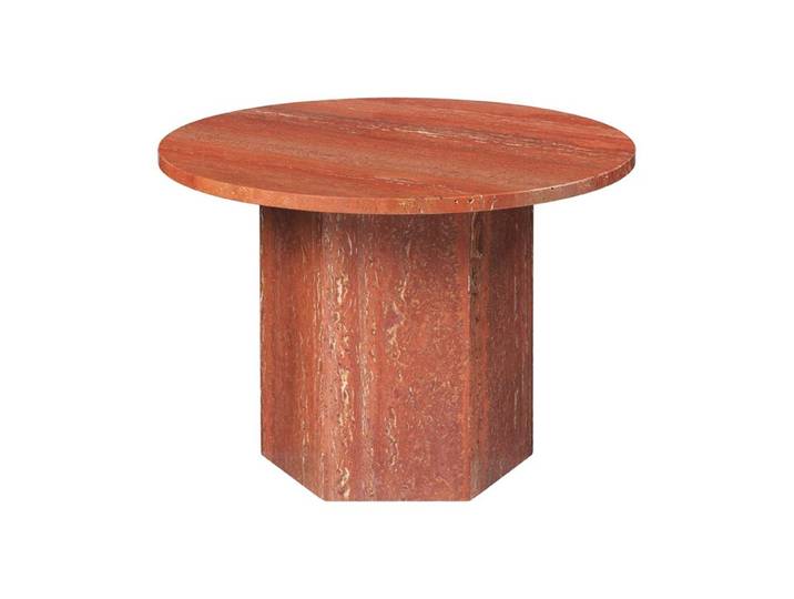 GUBI table basse EPIC COFFEE TABLE Ø 60 cm (Burnt Red - Travertin)