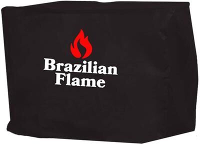 Brazilian Flame 3-Skewer Rotisserie BBQ Grill Cover Waterproof, Tearproof, and UV Resistant PVC-Coated Polyester in Black - N/A