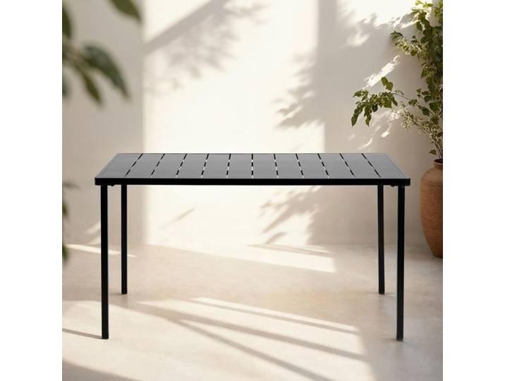 Table de jardin AZALEA rectangulaire noir 140 x 75 x 80 cm en métal