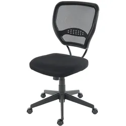 Décoshop26 - Drehbarer Bürostuhl auf Rollen mit schwarzem Netzbezug ohne Armlehnen 04_0001913