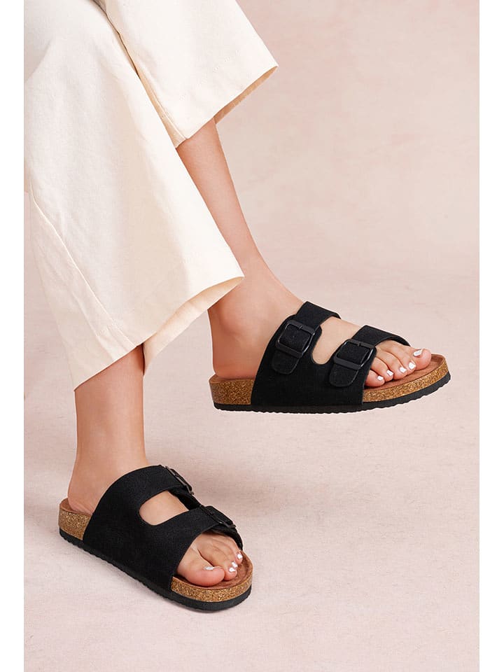 Foreverfolie Pantoletten in Schwarz - 39
