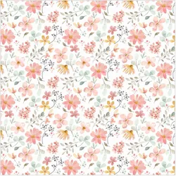 FOTOTAPETE Blumen Muster Pastell Rosa Aquarell 240/240 cm