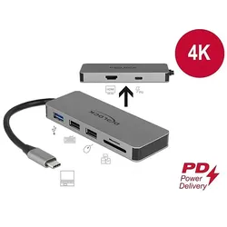 DELOCK USB C Dockingstation für Mobilgeräte 4K-HDMI/HUB/SD