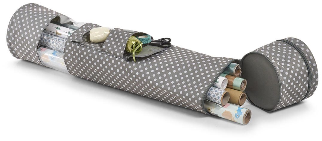 Zeller Geschenkpapier-Organizer grau/weiß 14660