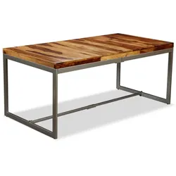 vidaXL Esstisch aus Massivholz und Stahl, 180 cm, Modell Atlas Pure