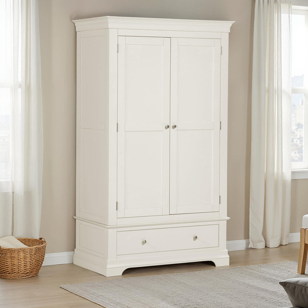 ClassicLiving Adaleya 2 Door 1 Drawer Wardrobe Ivory 112cm W X 63cm D