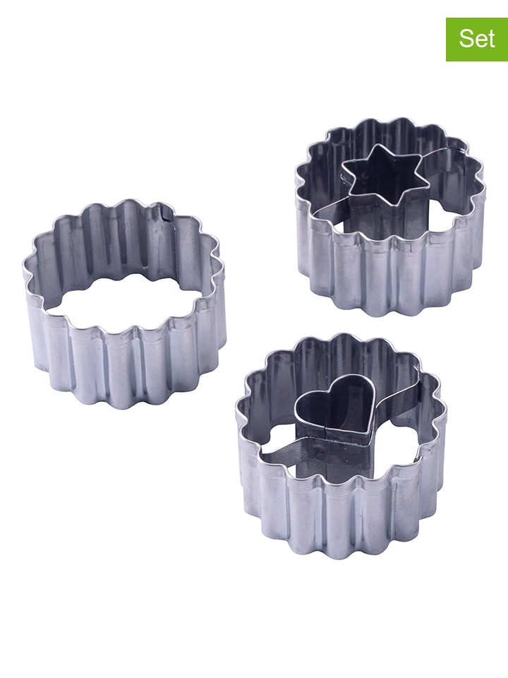 Fackelmann 3er-Set: Edelstahl-Ausstecher - Ø 3,8 cm - onesize