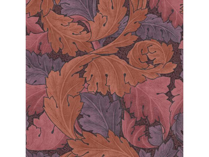William Morris at Home Vliestapete Akanthus 1000x52cm, Rot, Lila, Papier, Kunststoff, Baum/Pflanze/Natur, Gestreift, Rechteckig, 52x1000 cm, Tapeten & Wandverkleidungen, Vliestapeten