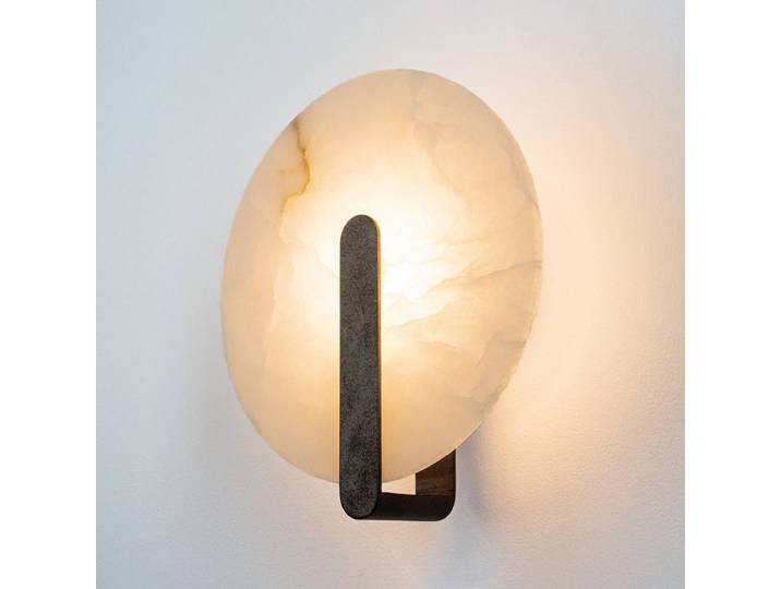 Zambelis Wandlampe 2553, weiß / opal, für Wohn- / Esszimmer, Stein, Wandleuchte, Wandlampe Innen