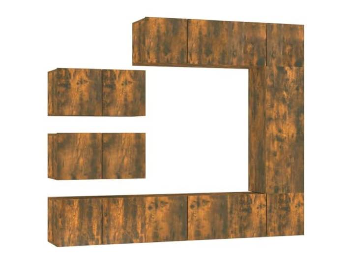KGFHERENB 8-tlg TV-Schrank-Set Hängend Holzwerkstoff Räuchereiche Flexible Hängeelemente für Wohnzimmer und Gästezimmer schaffen Bodenfreiheit und strukturieren Multimedia-Zubehör sauber.