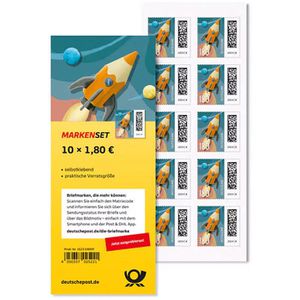 DeutschePost Briefmarken Set, 10 Stück à 1,80 EUR, Raketenpost, Großbrief, selbstklebend