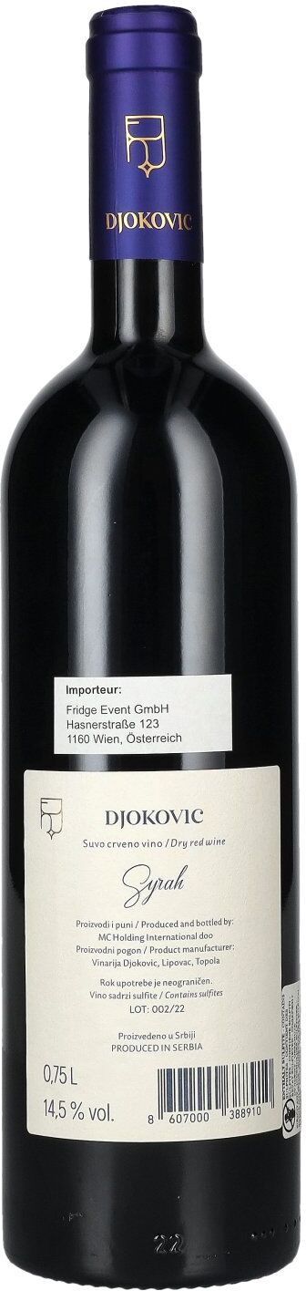 Djokovic Syrah 14,5% Vol. 0,75l