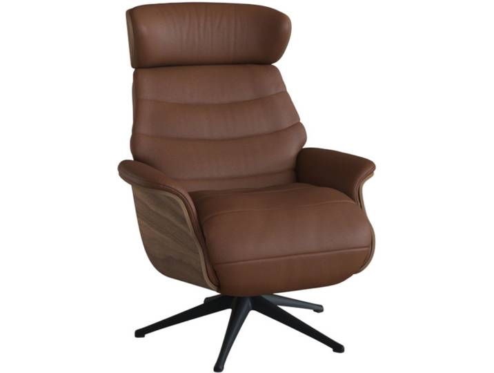 Relaxsessel Cam kastanie Leder T 88 B 83 H 113 cm - Relaxsessel