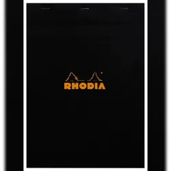 Rhodia 5x Gehefteter Notizblock Rhodia No.18 A4 80 Blatt kariert 80g - Schwarz 182009C