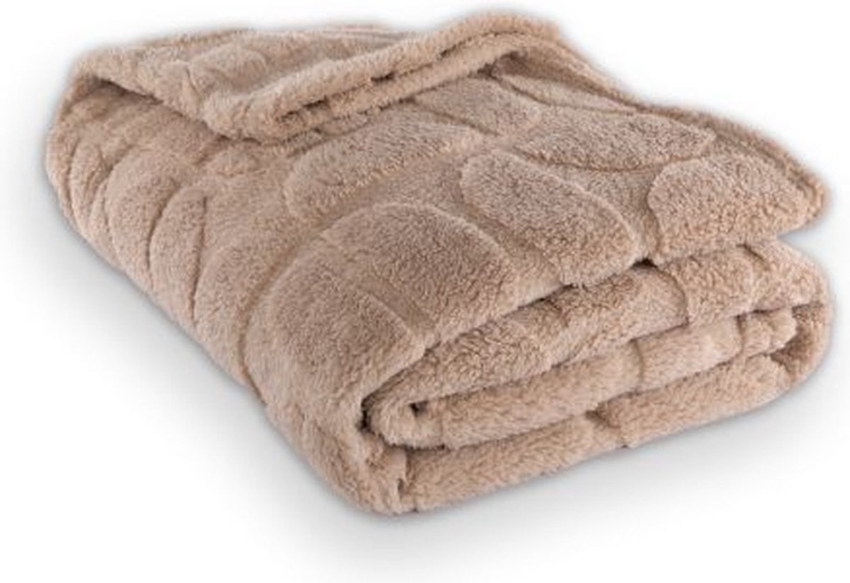 Tiseco Home Studio Plaid Rena - Super zacht - Taupe - 150 x 200 cm