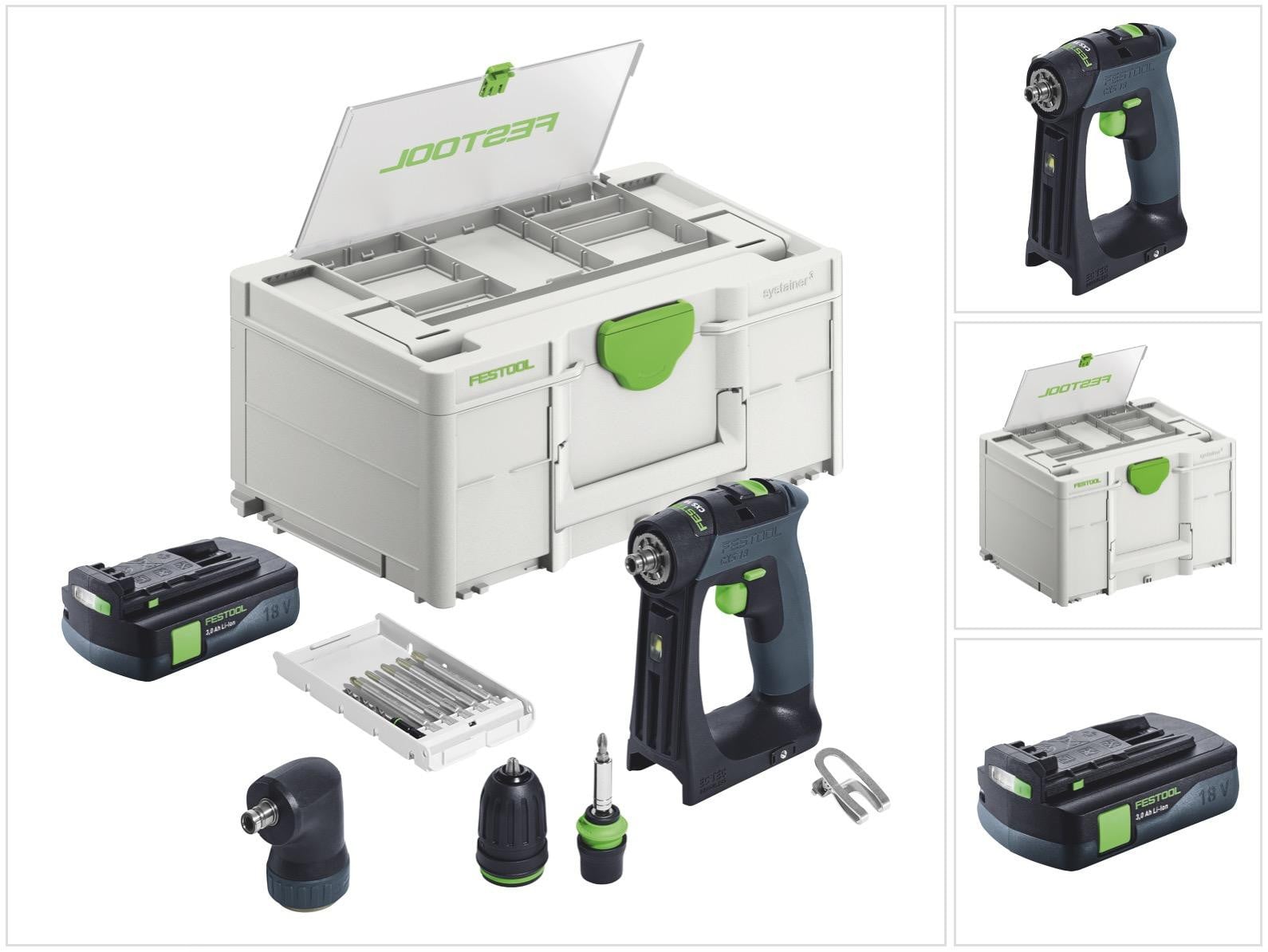 Festool CXS 18-Basic-Set accuschroefboormachine 18 V 40 Nm borstelloos met 1x 3.0 Ah accu en systainer