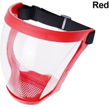 Uplift Essentials Full Face Shield & Reusable Work Protection Mask red