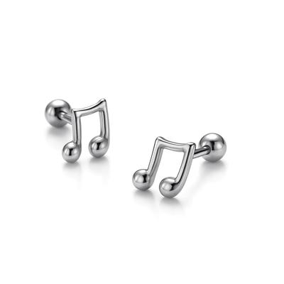 Paar Ohrstecker FIRETTI "Schmuck Geschenk Edelstahl Ohrschmuck Ohrringe Musik Noten", edelstahlfarben, Ohrringe, Damen, Edelstahl
