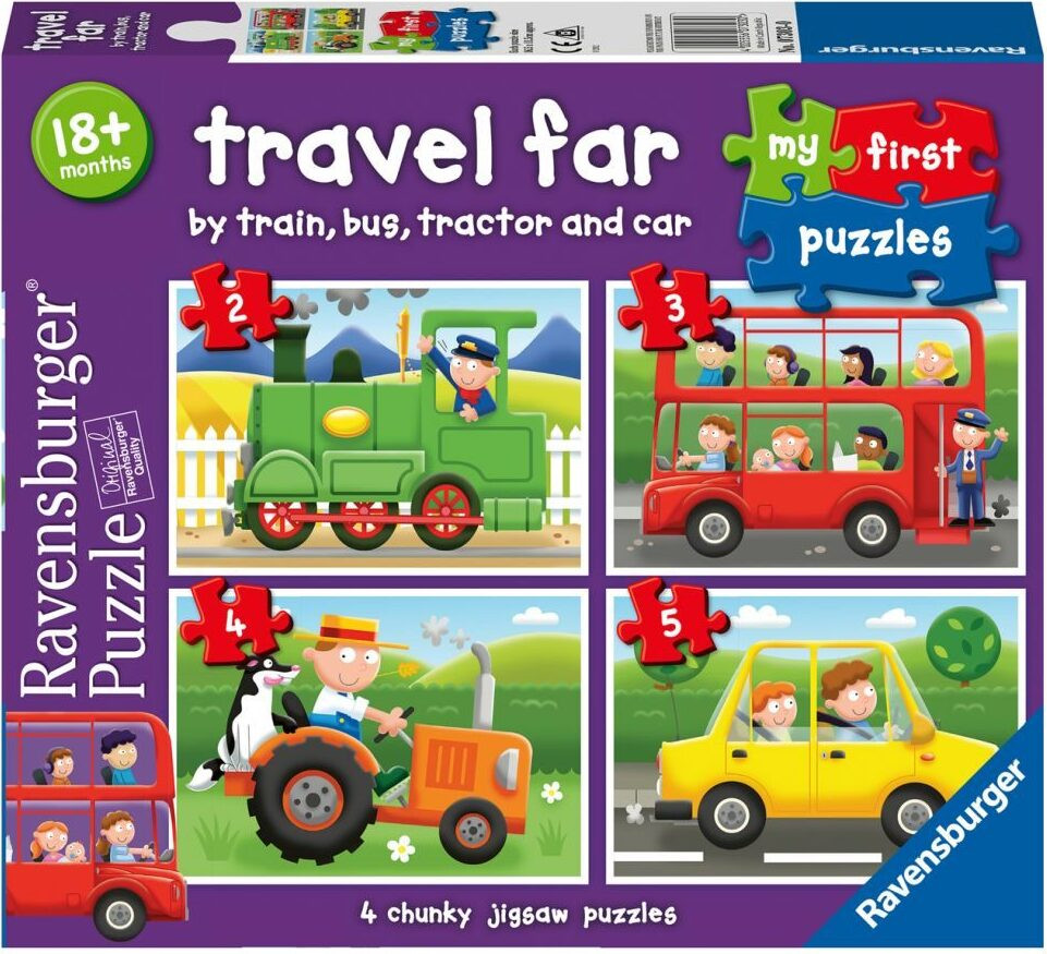 Ravensburger Vervoermiddelen Puzzel Set, 2 stuks, vanaf 1,5 jaar