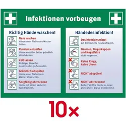Marahrens Hinweisschild / Informationstafel »Infektionen vorbeugen« 21 x 29,7 cm, 10 Stück mehrfarbig, 21x29.7 cm