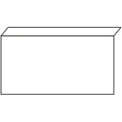 Fahnenschild als Deckenversion unbedruckt (Biegung auf Längsseite)