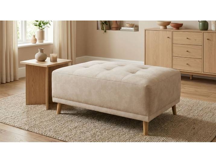 Hocker GOODPRODUCT Greve , beige (creme), B:104cm H:44cm T:73cm, 100% Polyester, Hocker, Hocker, Polsterhocker Greve passend zum Sofa, Breite 104 cm