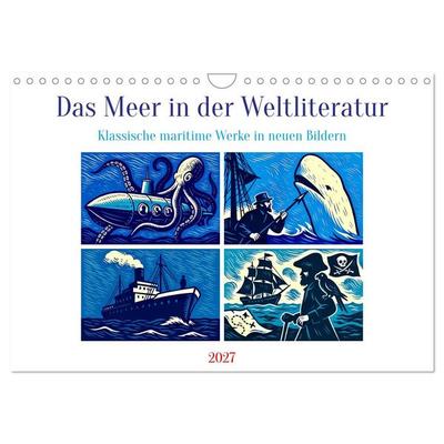 Das Meer in der Weltliteratur (Wandkalender 2027 DIN A4 quer), CALVENDO Monatskalender
