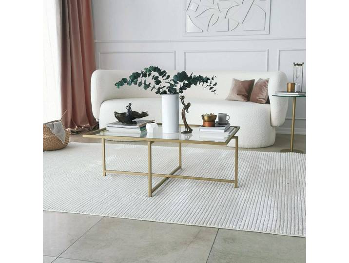 Anna - Table basse\, 94x64x35h cm or\, Résistante au ternissement