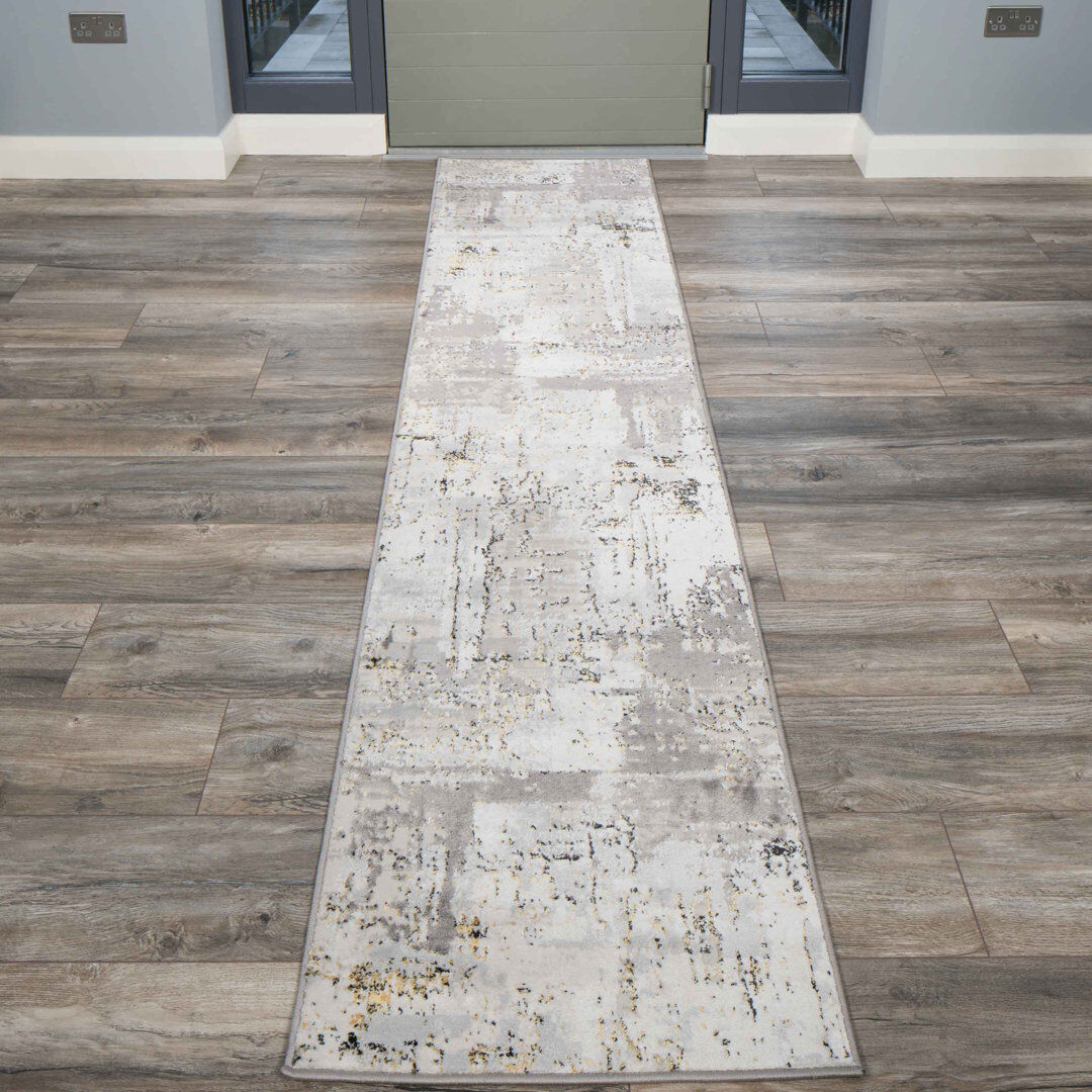 Rio Claysville Abstract Area Rug Gold;Gray Runner 60 x 240cm