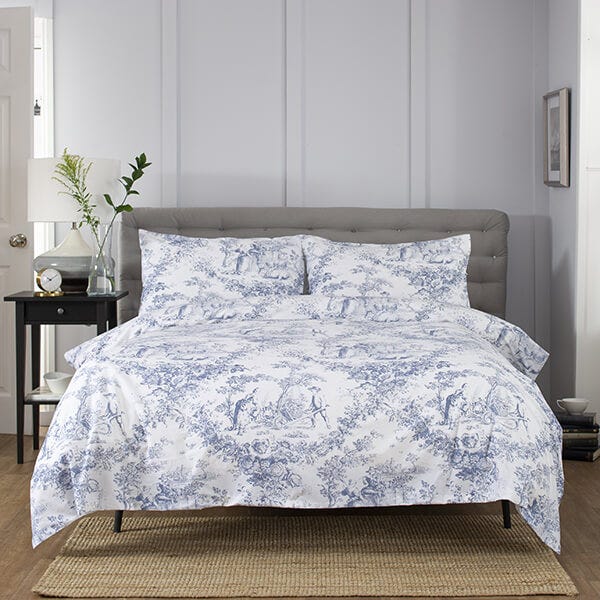 The Lyndon Company Toile De Jouy Duvet Cover Blue Double