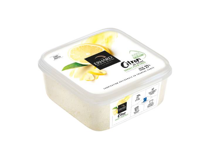 ERHARD Sorbet plein fruit citron de Sicile - 488 g