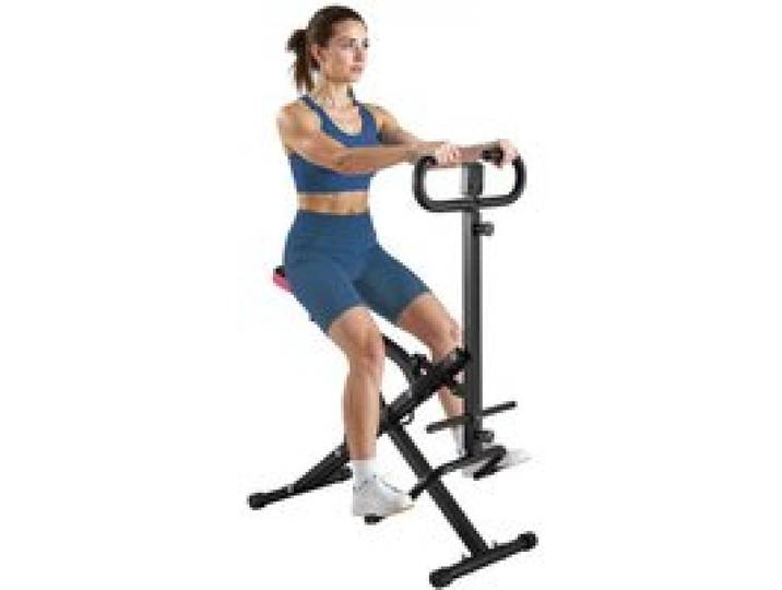 VEVOR Machine à Squats Domestique, Rameur Vertical Pliable pour Squats Profonds, Appareil d'Entraînement des Fessiers et des Jambes avec Résistance Réglable à 12 Niveaux, Fitness Domicile, Noir