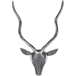 FineBuy, Wanddeko, Wanddekoration Geweih Aluminium Silbern
