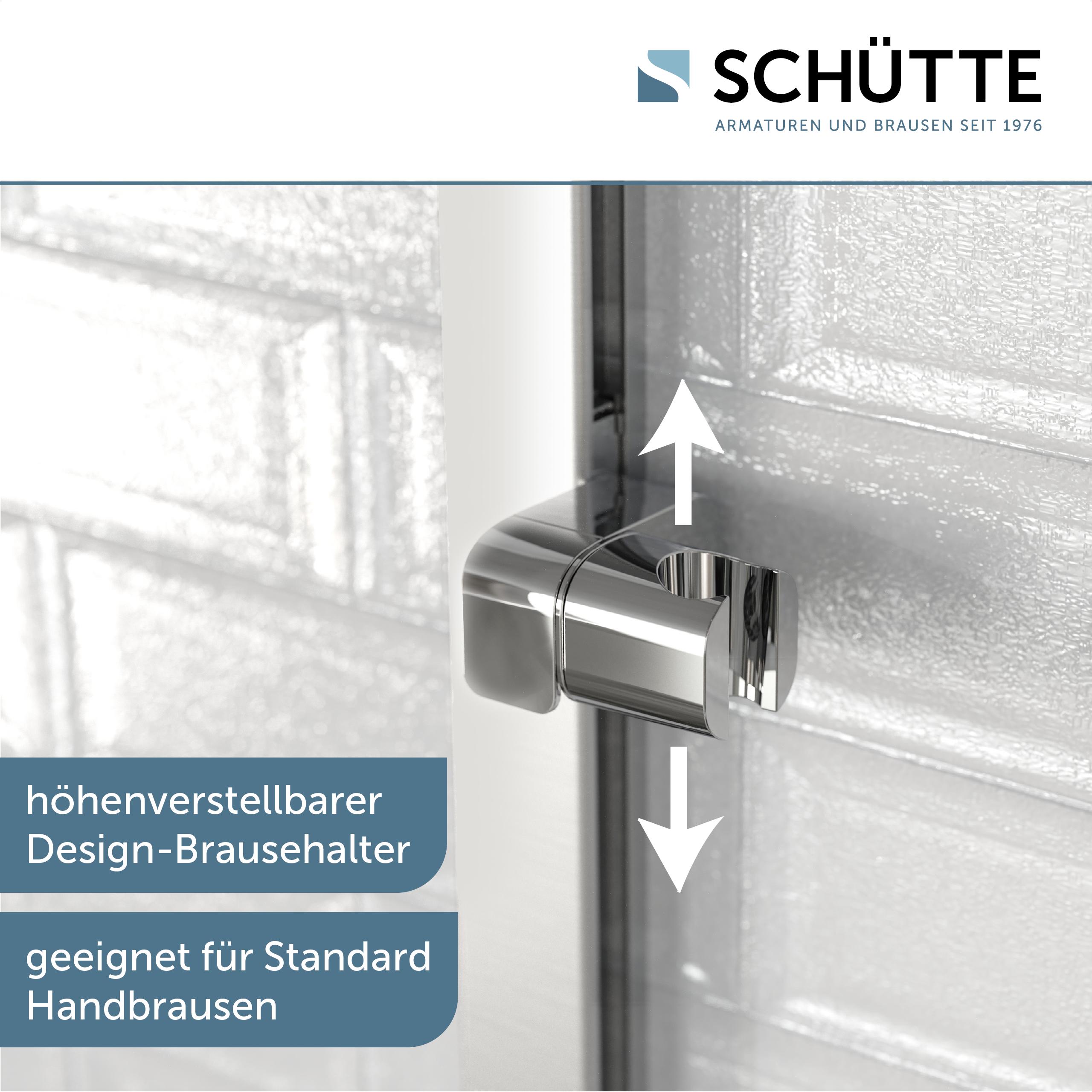 Duschstange SCHÜTTE "KARIBIK", silber (chrom), B:10,5cm T:6,5cm, Alumimium, Duschkopfhalterungen, Duschstange, Hochwertige Brausestange mit Design-Brausehalter chrom Einheitsgröße