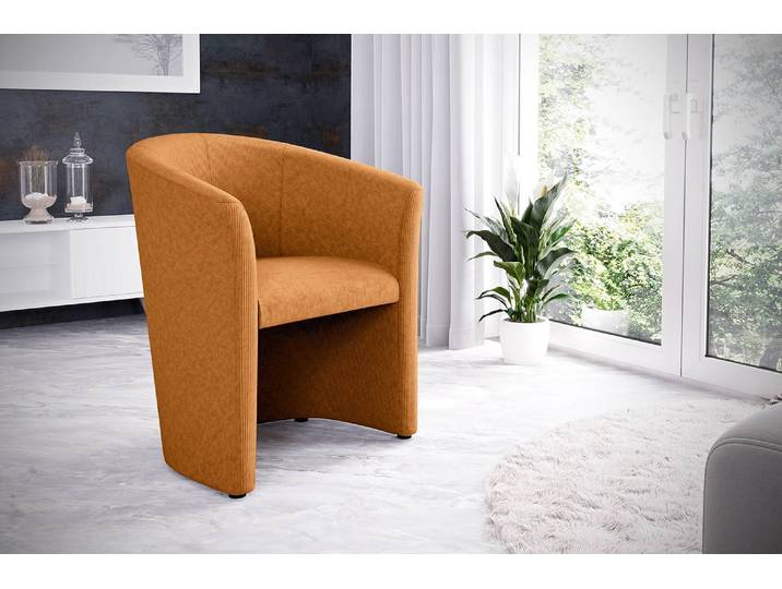 Cocktailsessel Sinclair Orange Cordstoff Onika 66 x 75 x 56cm