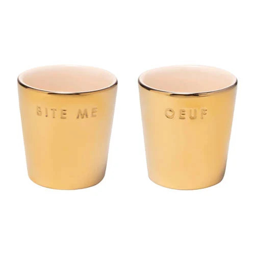 Vondels eierdopjes crème/goud