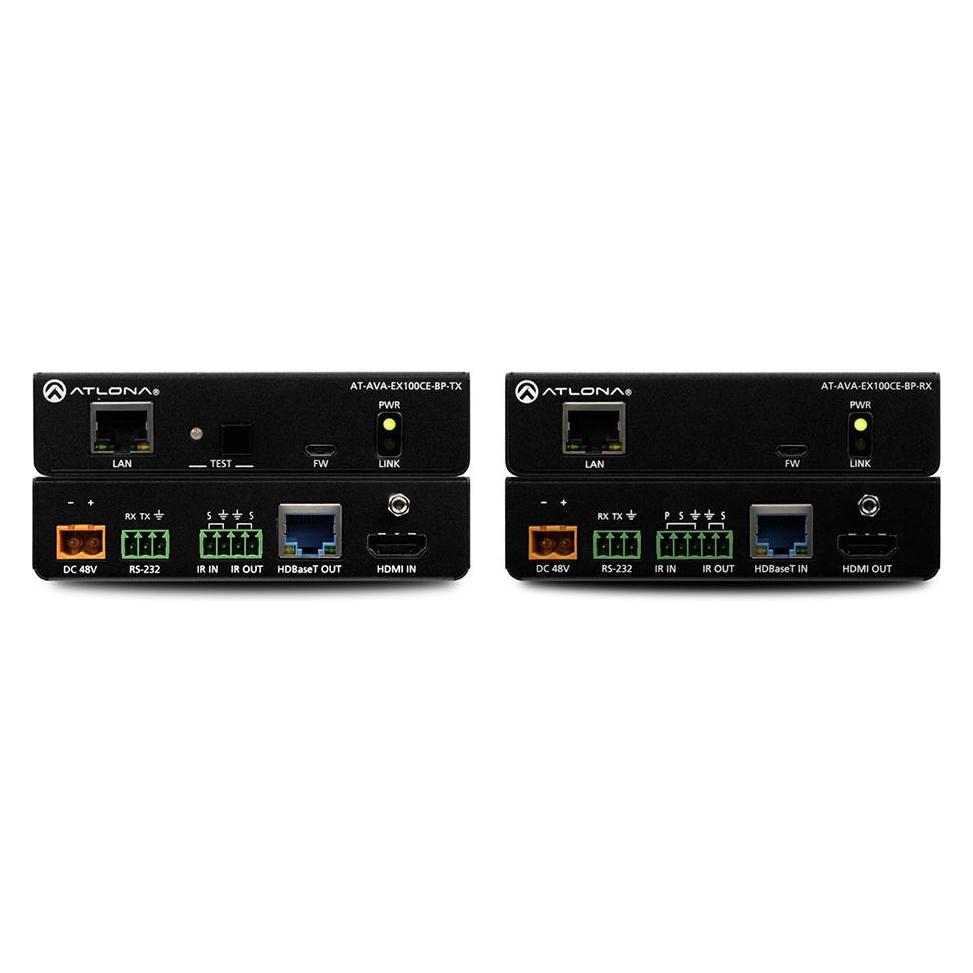 Atlona 4K HDMI extender kit with Ethernet, control and remote power (100 m) (AT-AVA-EX100CE-BP-KI)